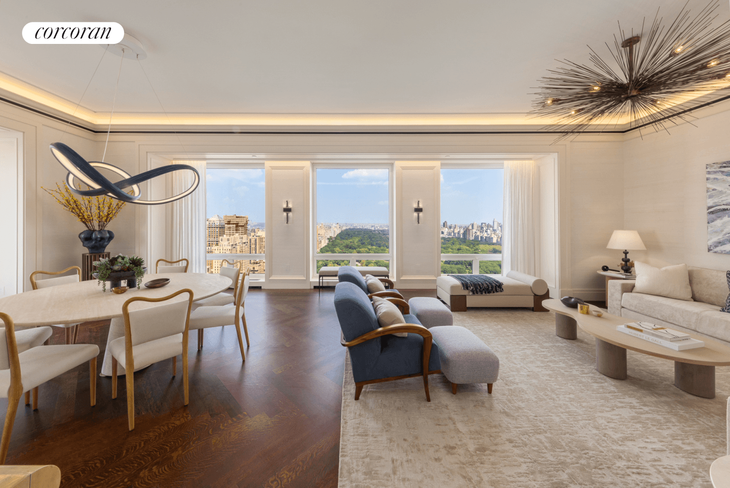 220 Central Park South's 39A is a 3, 112 SF three bedroom, three bathroom plus powder room home, offering 3 exposures north to expansive Central Park views from the living ...