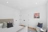 Bedroom with light wood-type flooring and recessed lighting