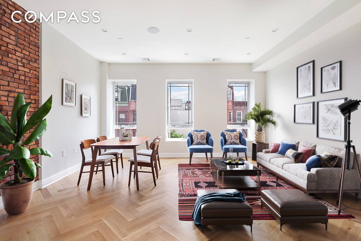 Beautifully designed two bedroom and one bath brownstone duplex.