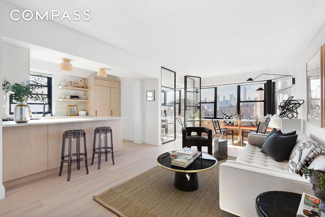 This impeccably renovated West Village one bedroom plus home office has been completely reimagined.