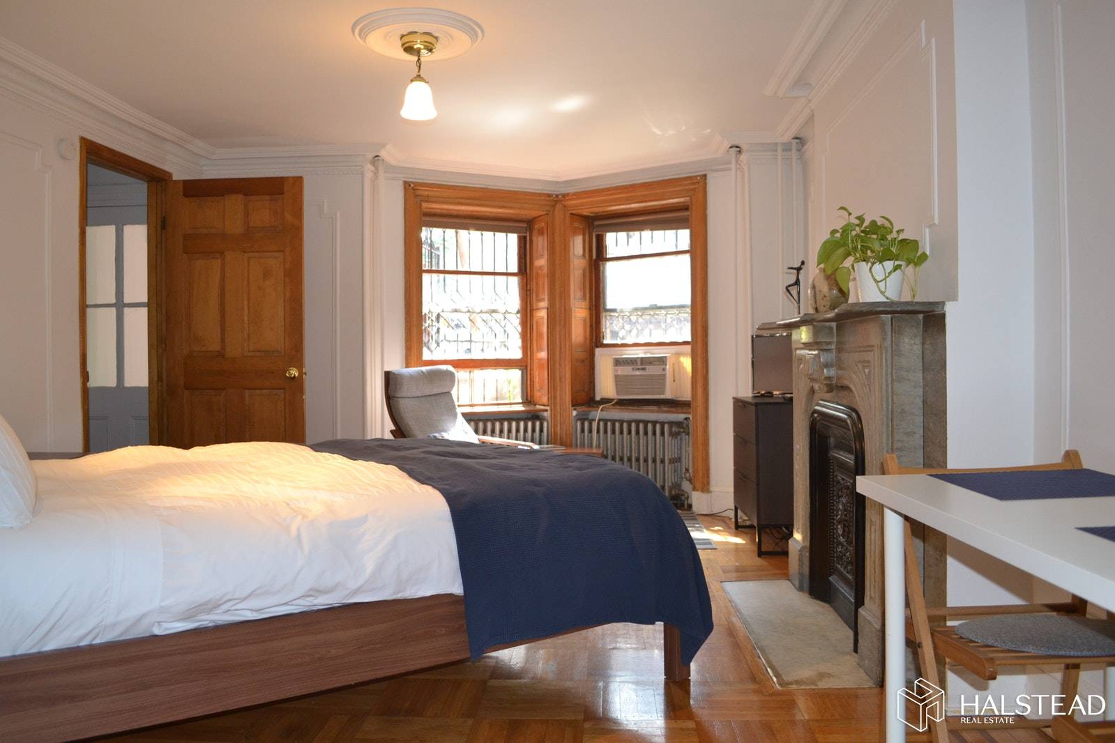 The studio is located on the garden level of our brownstone in historic Park Slope.