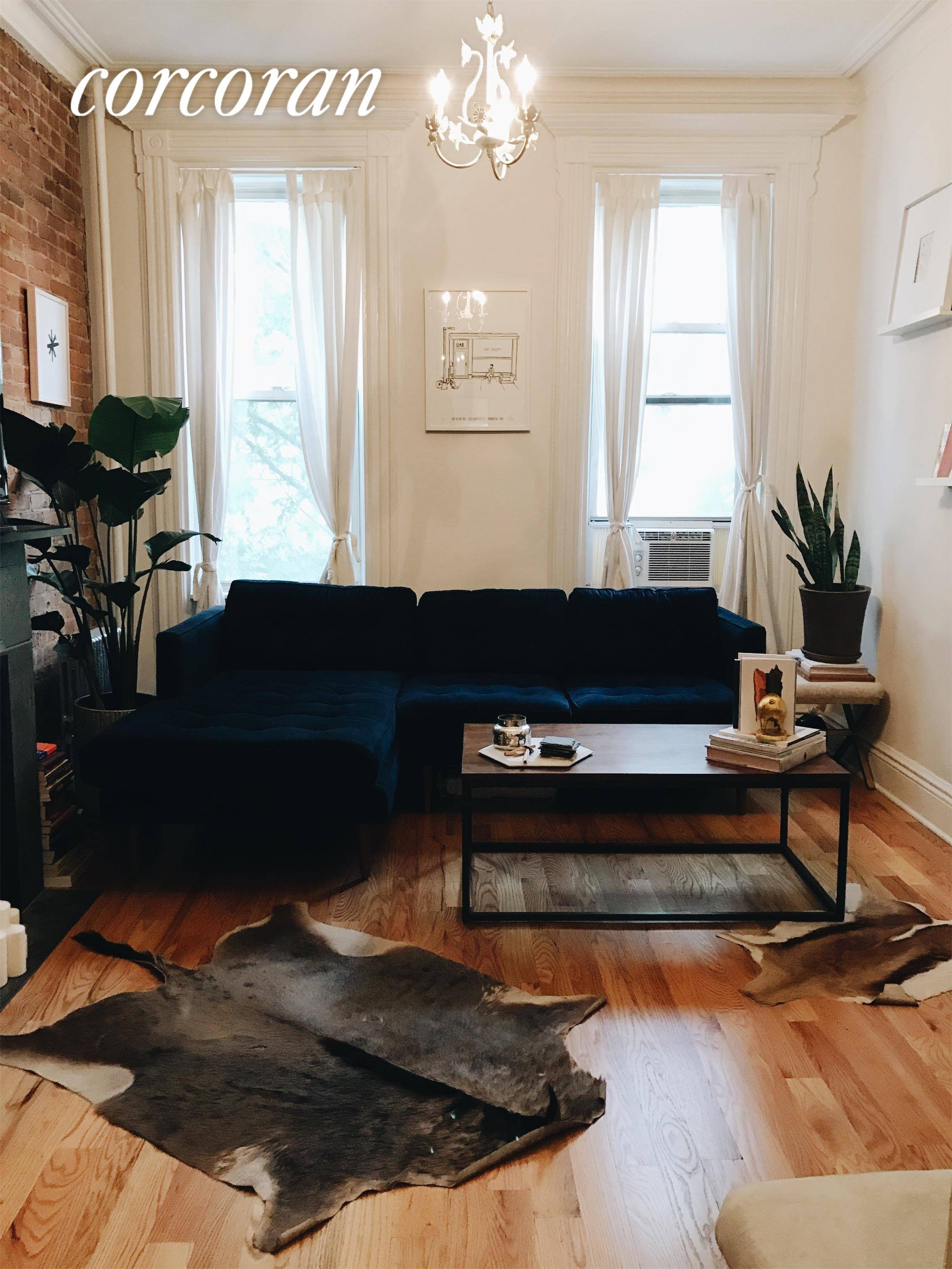 Available Sept 2020 Charming One Bedroom Floor through Apartment on a Treelined sector of Bedford Avenue in Williamsburg Prime !