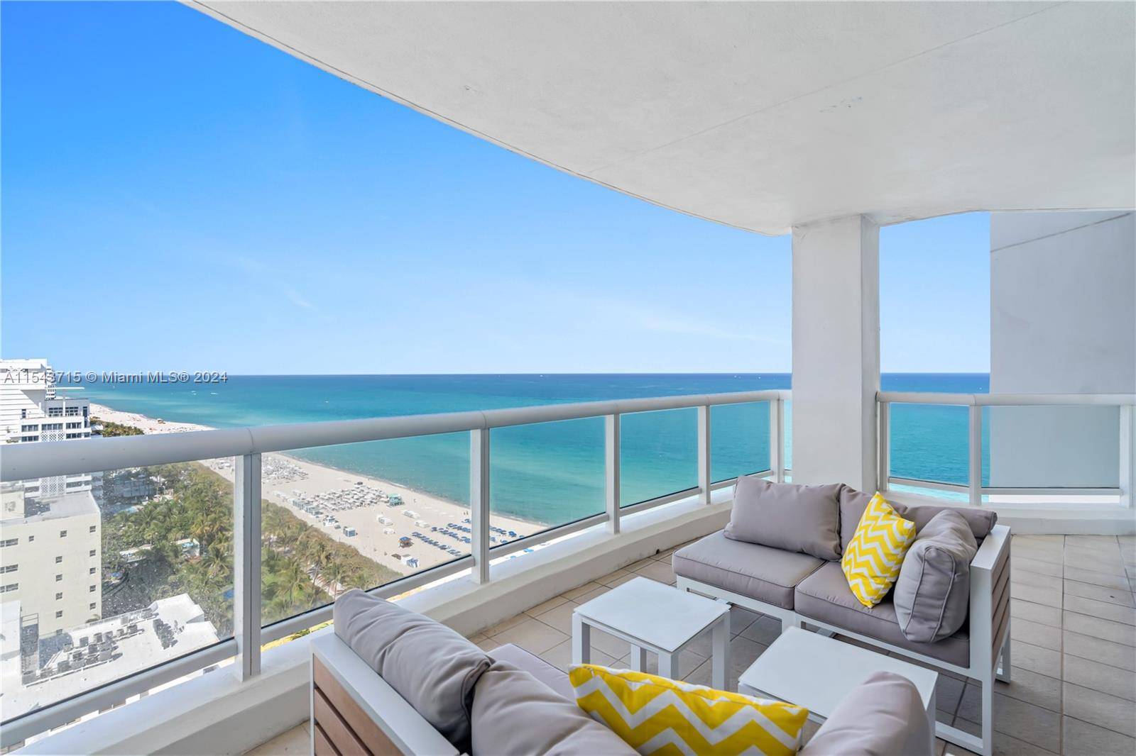 Enter a beautiful 2BD 2BA furnished corner apartment with breathtaking ocean, city, and intracoastal views.