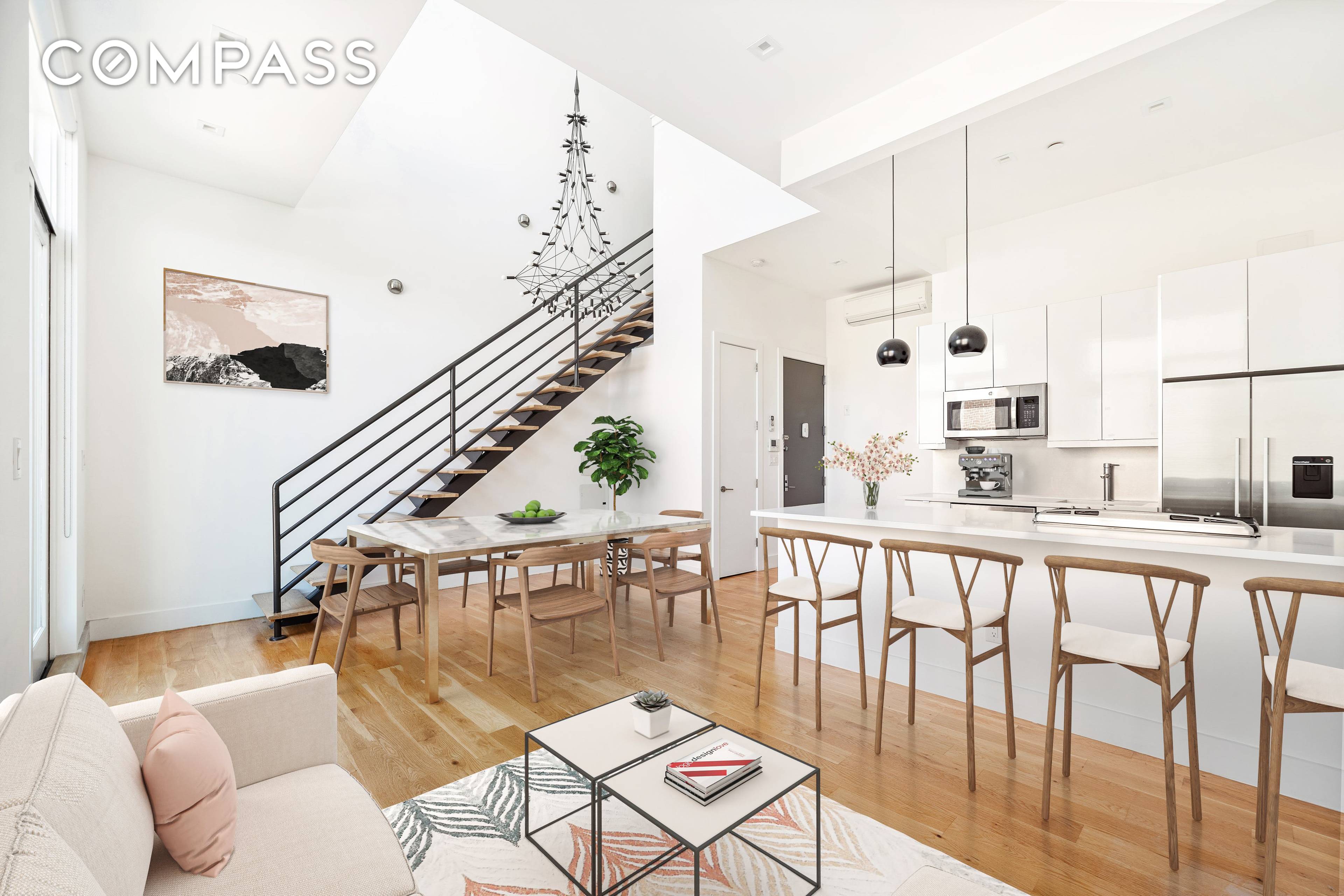 Enjoy extraordinary indoor outdoor living with sun splashed designer interiors and three separate outdoor spaces in this stunning three bedroom, two bathroom duplex condominium at the border of Prospect Heights ...