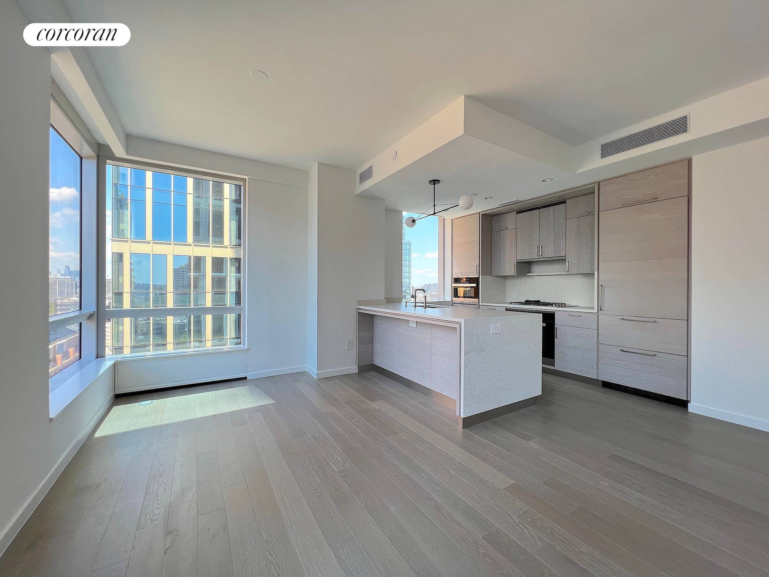 Brand New Beautiful 2BR 2 Bath Corner home with 2 Exposures in luxury building located in the Heart of Downtown Brooklyn.