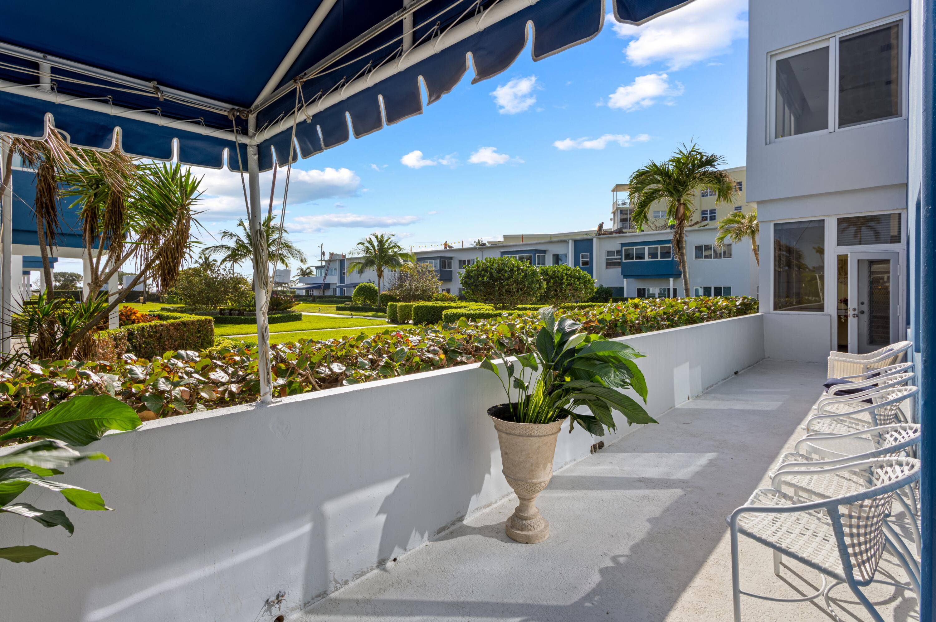 This dynamic location across from the beach and half a block to Atlantic Avenue offers a two bed, two bath ground floor furnished corner apartment with outdoor living.