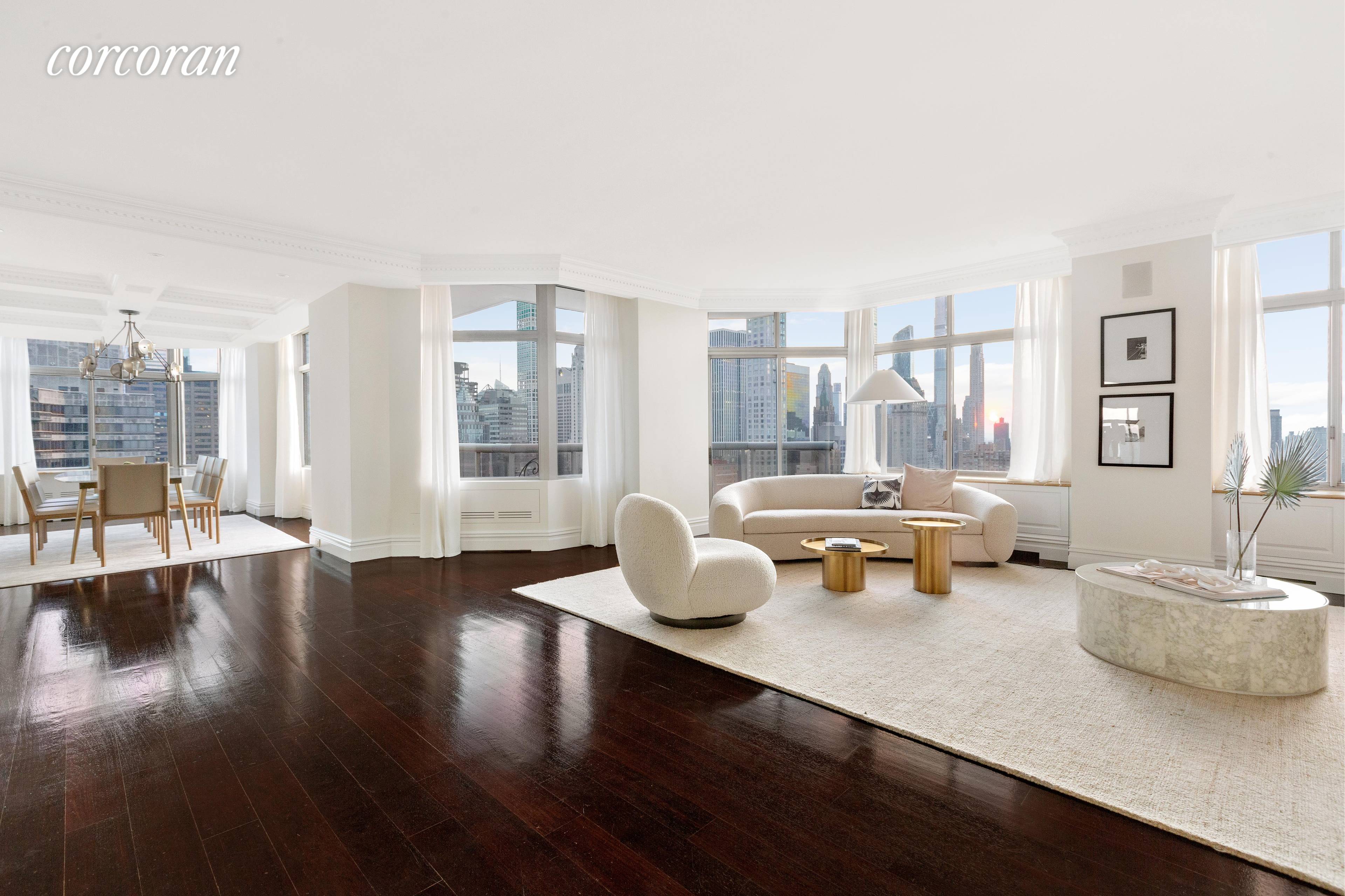 This exceptional, 5, 020 square foot duplex is perched on the 34th and 35th floors of The Royale Condominium, located at 64th and Third Avenue.