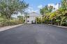 Freshly resurfaced parking area