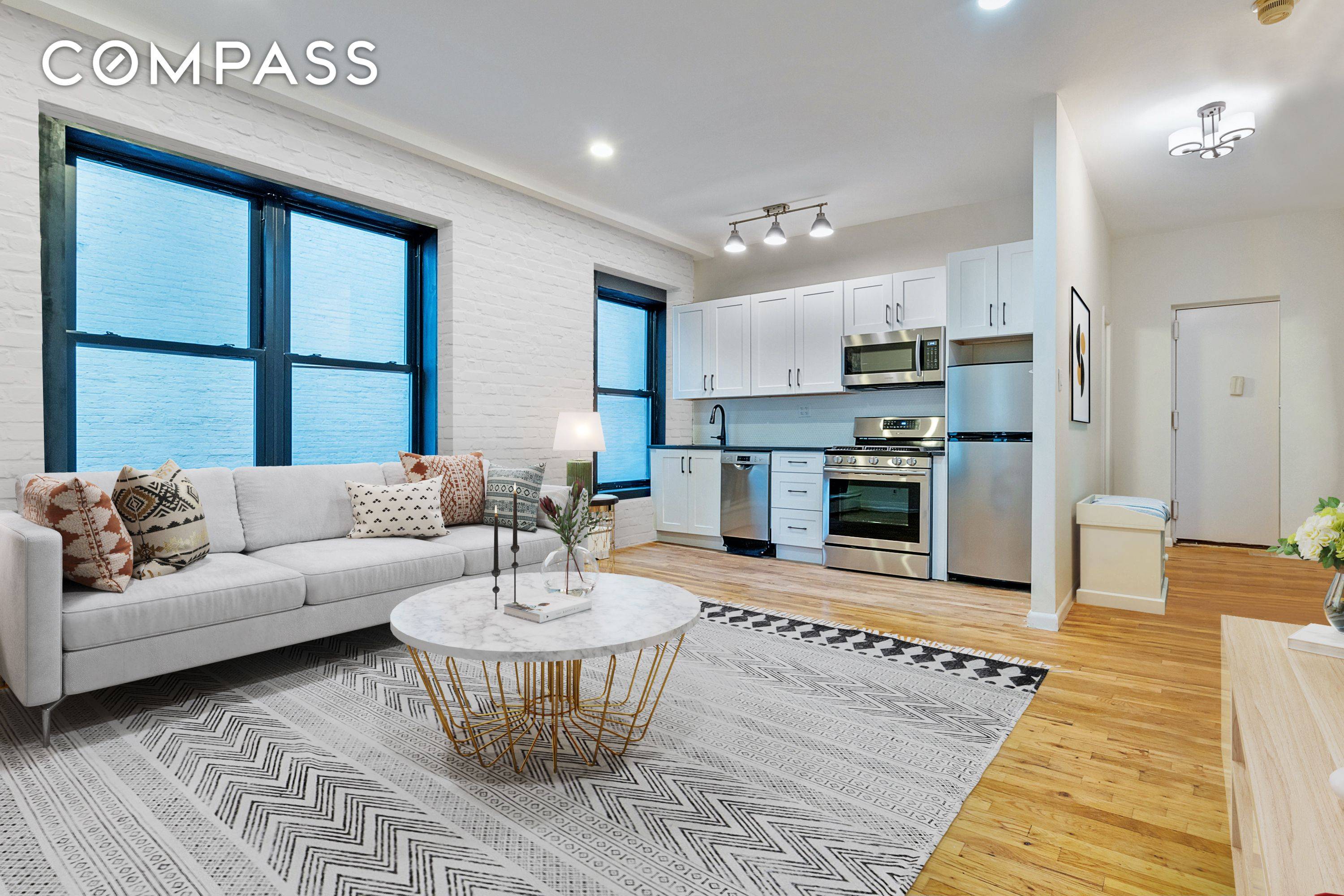 LOW MONTHLIES ! This well designed, move in ready 2 bedroom, loft style home will charm you instantly with its high ceilings, large windows, exposed brick, oak flooring and expansive ...