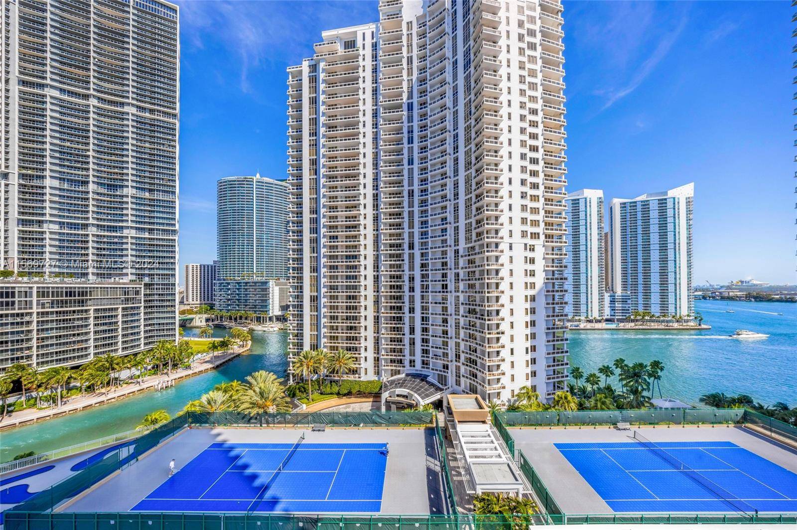 Impeccably renovated apartment situated in The Courts at Brickell Key.