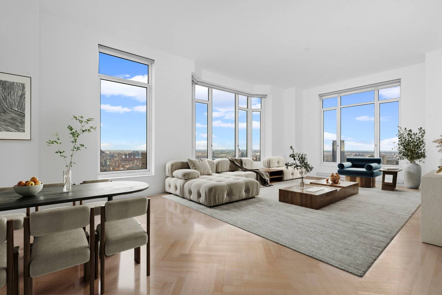 SELLER FINANCING AVAILABLE High Floor 3 Bedroom with Stunning Views at The Four Seasons A stunning corner condo with breathtaking views of the East River and Manhattan Skyline and the ...