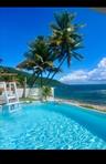 Piscina con palmeras y vista al mar / Pool with palms & ocean view