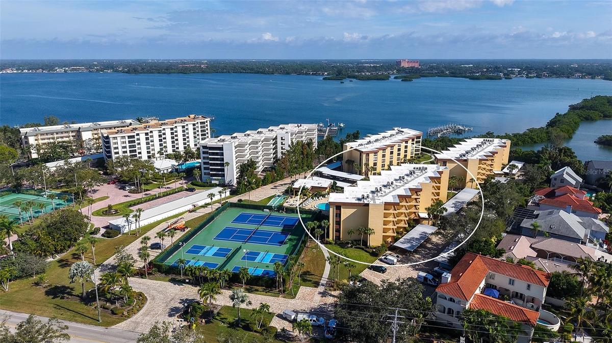 G building near Pool and Sport Courts
