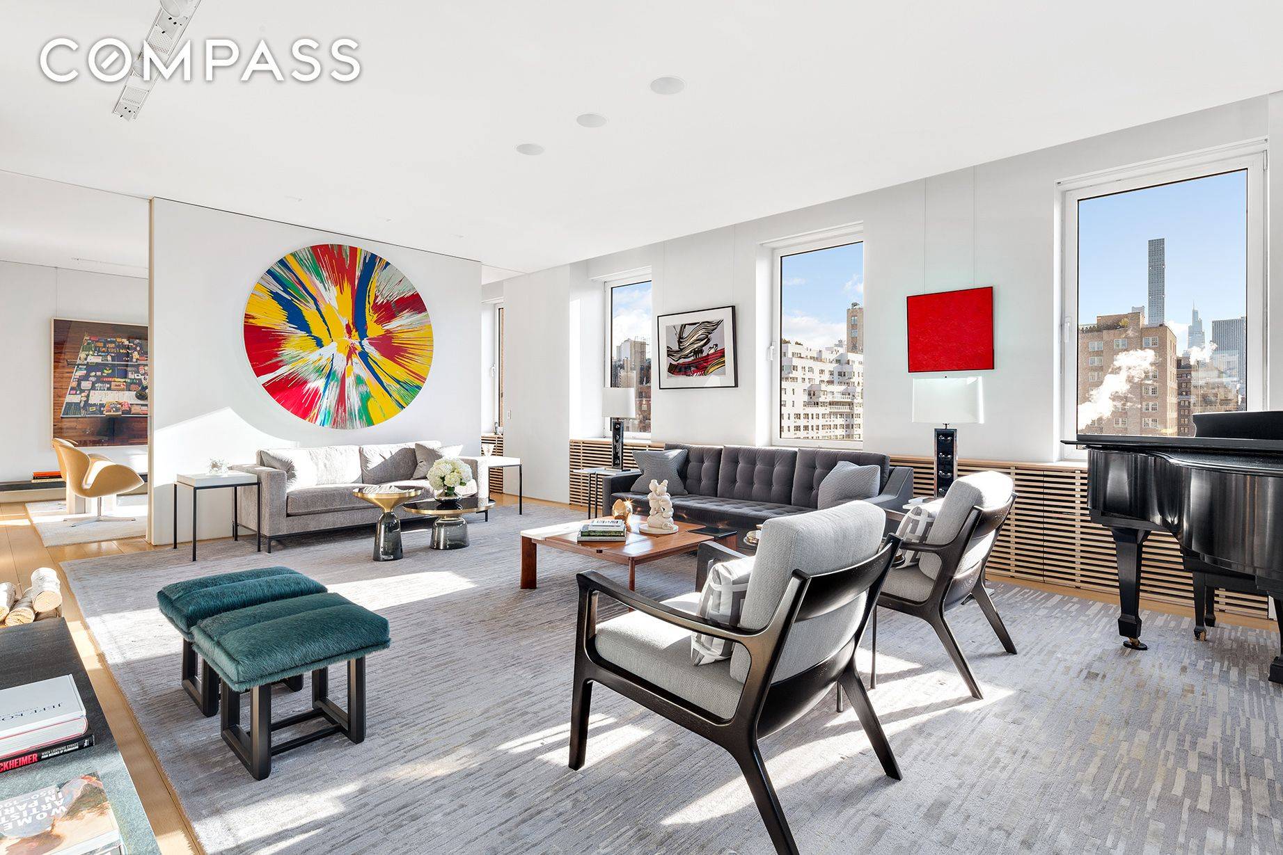 Open and airy, this full floor apartment offers dazzling views of Central Park and the iconic New York City skyline, including the Empire State Building to the south and pretty, ...