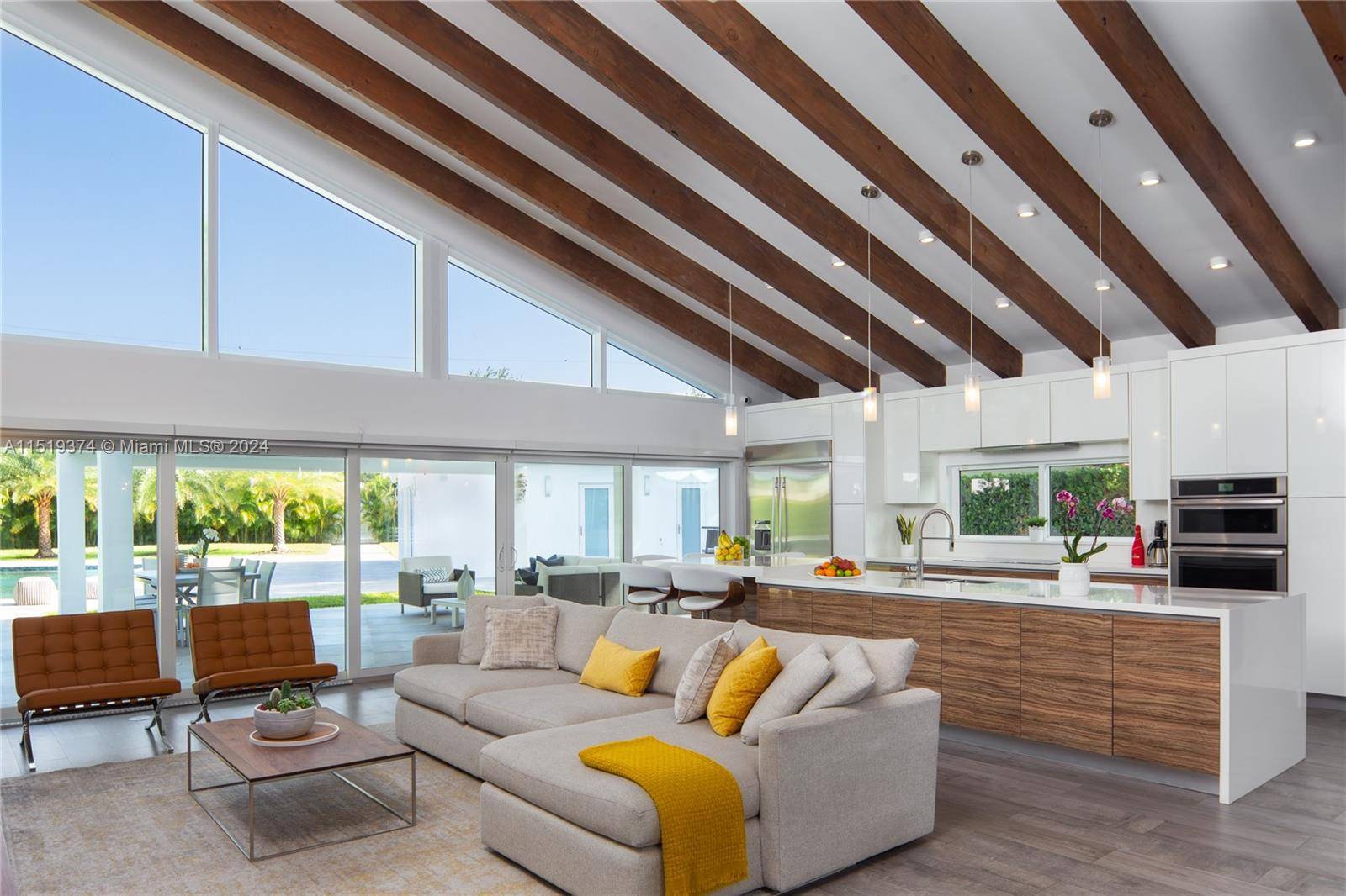 Miami Shores Midcentury Modern Style Oasis Situated on an a 23, 000 SqFt lot, this unique secluded expansive resort style home boasts an outdoor kitchen bar, independent fully equipped cabana ...