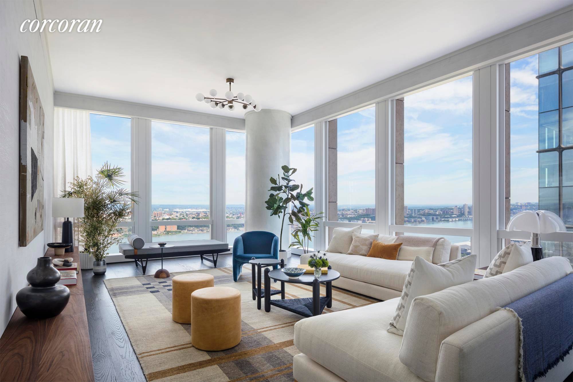 EXPERIENCE SPECTACULAR VIEWS OF THE HUDSON RIVER FROM THIS GRACIOUS CORNER TWO BEDROOM HOME.