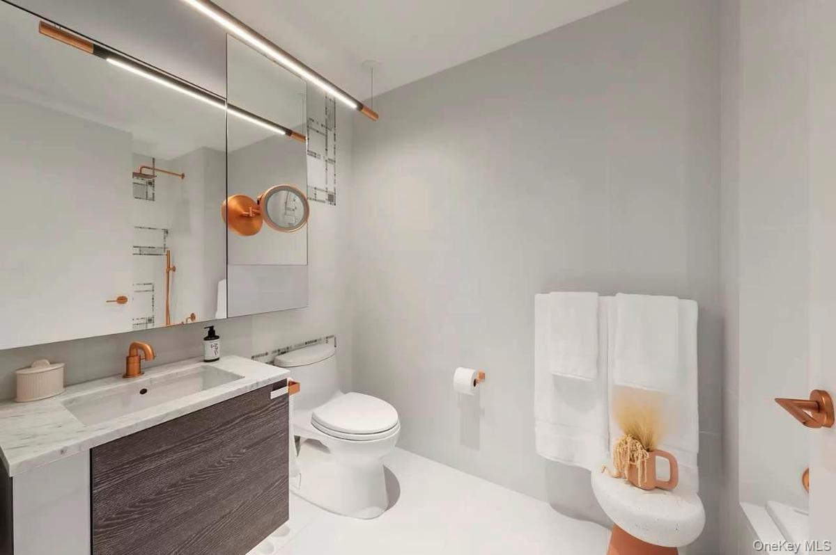 Bathroom with vanity and toilet