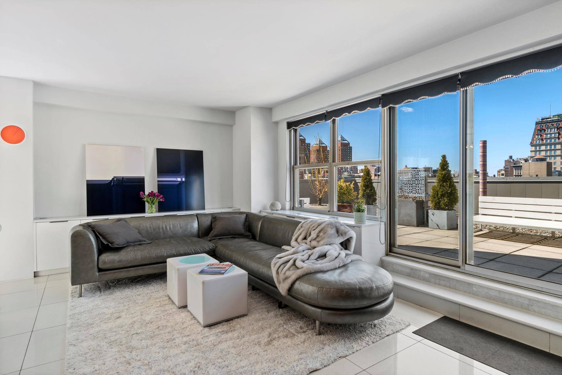 Rarely available ! This pin drop quiet one bedroom home with sensational OPEN SKIES south and west views from the spectacular terrace will leave you breathless.