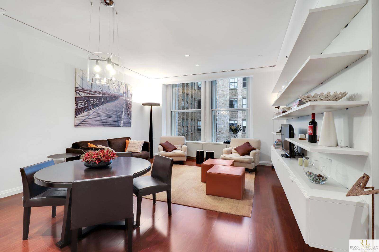Tastefully furnished suite for rent at 55 Wall Street Condominium, an impeccable luxury building in the Financial District.