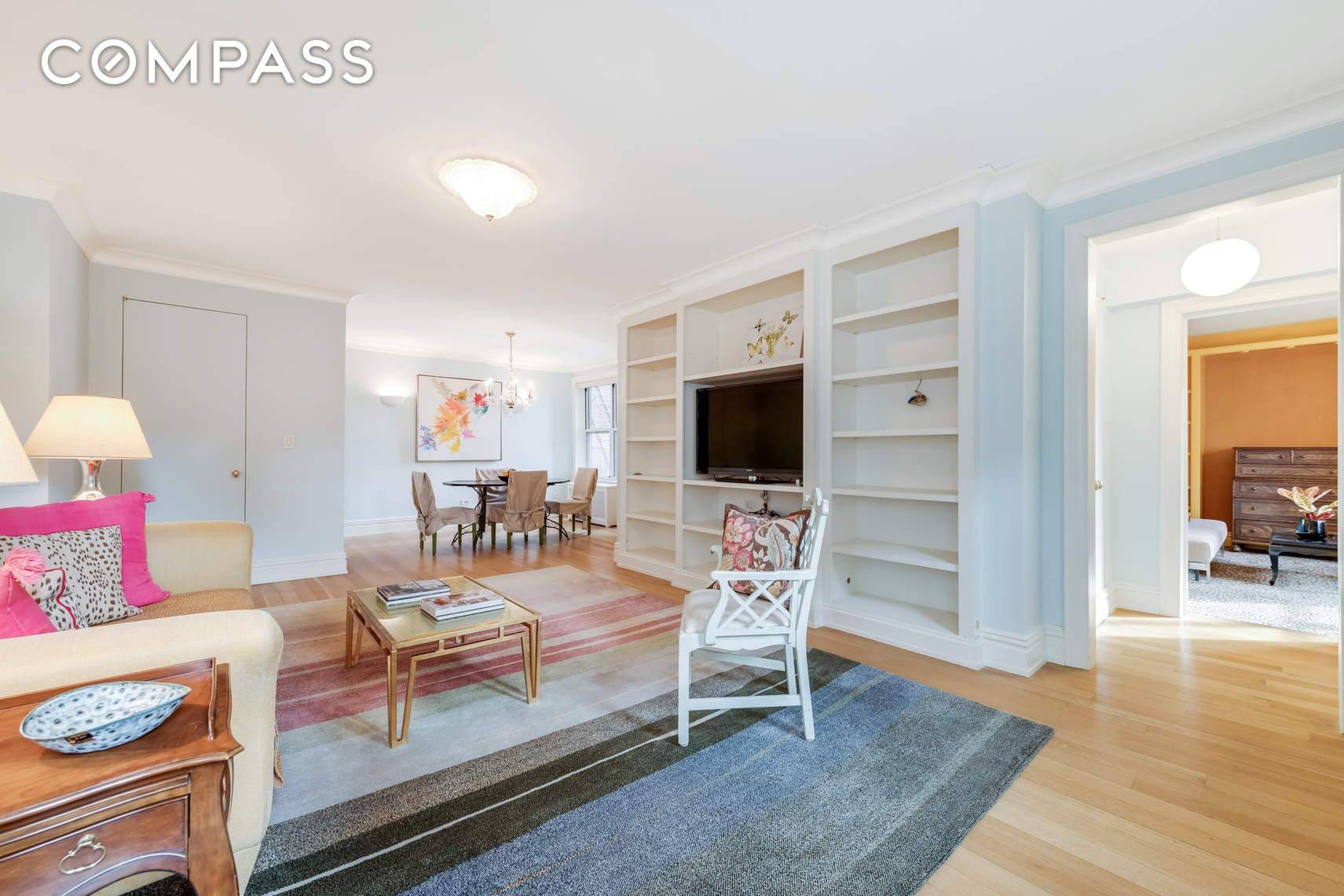 Large renovated pre war 2 bedroom, 2 full bath cooperative apartment is a quiet oasis in the historic Brooklyn Heights neighborhood.