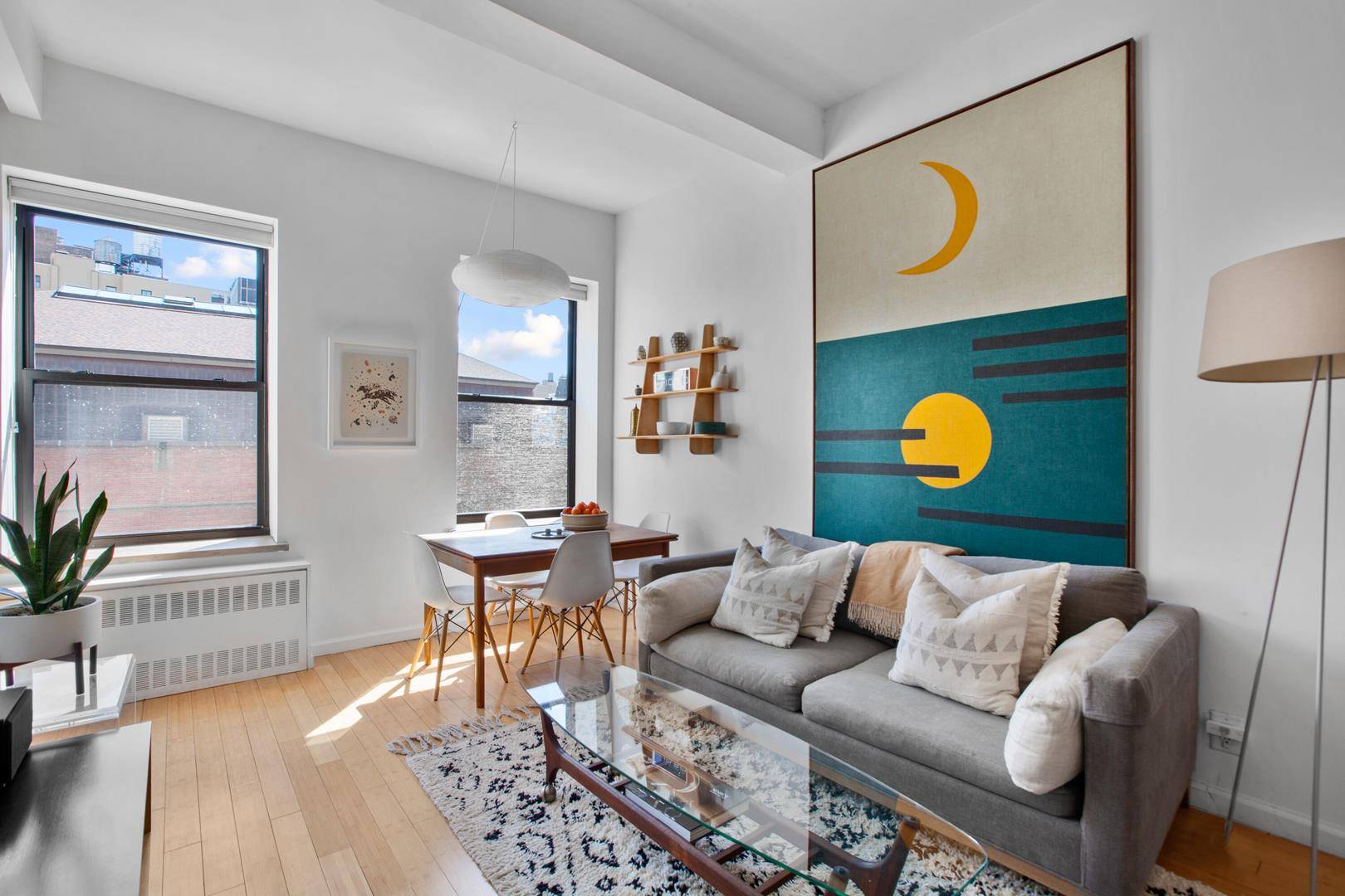 Welcome home to Apartment 5B at 150 Joralemon Street a renovated, rare corner unit, conveniently located in a fantastic building in the heart of Brooklyn Heights !