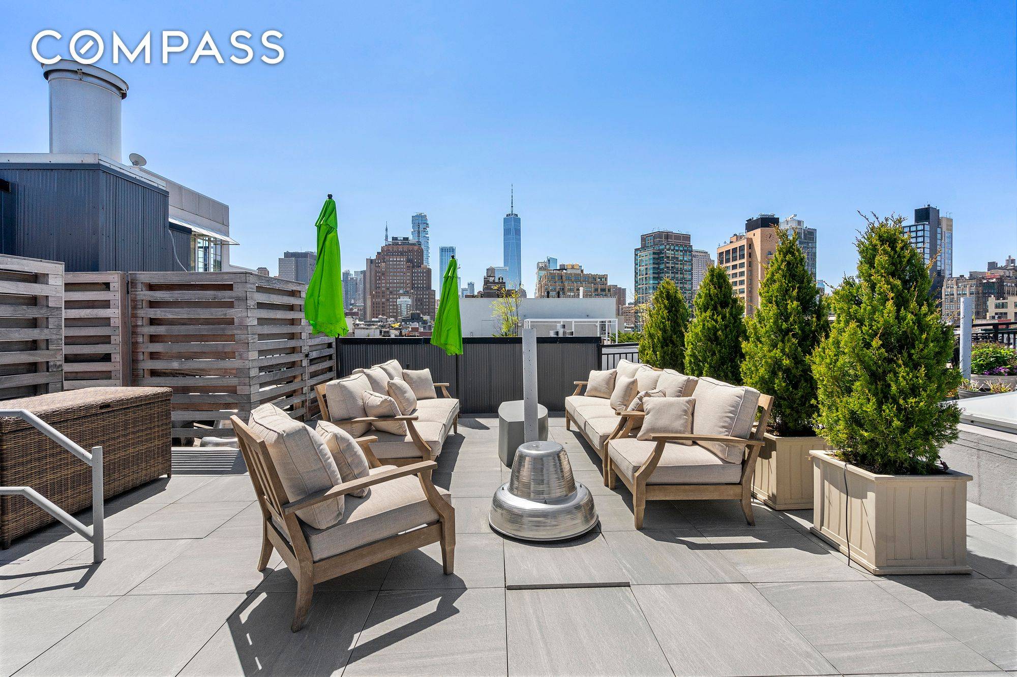 Spring fever ! Dramatic SoHo sun filled one bedroom condo with immense 700 square foot private roof deck !