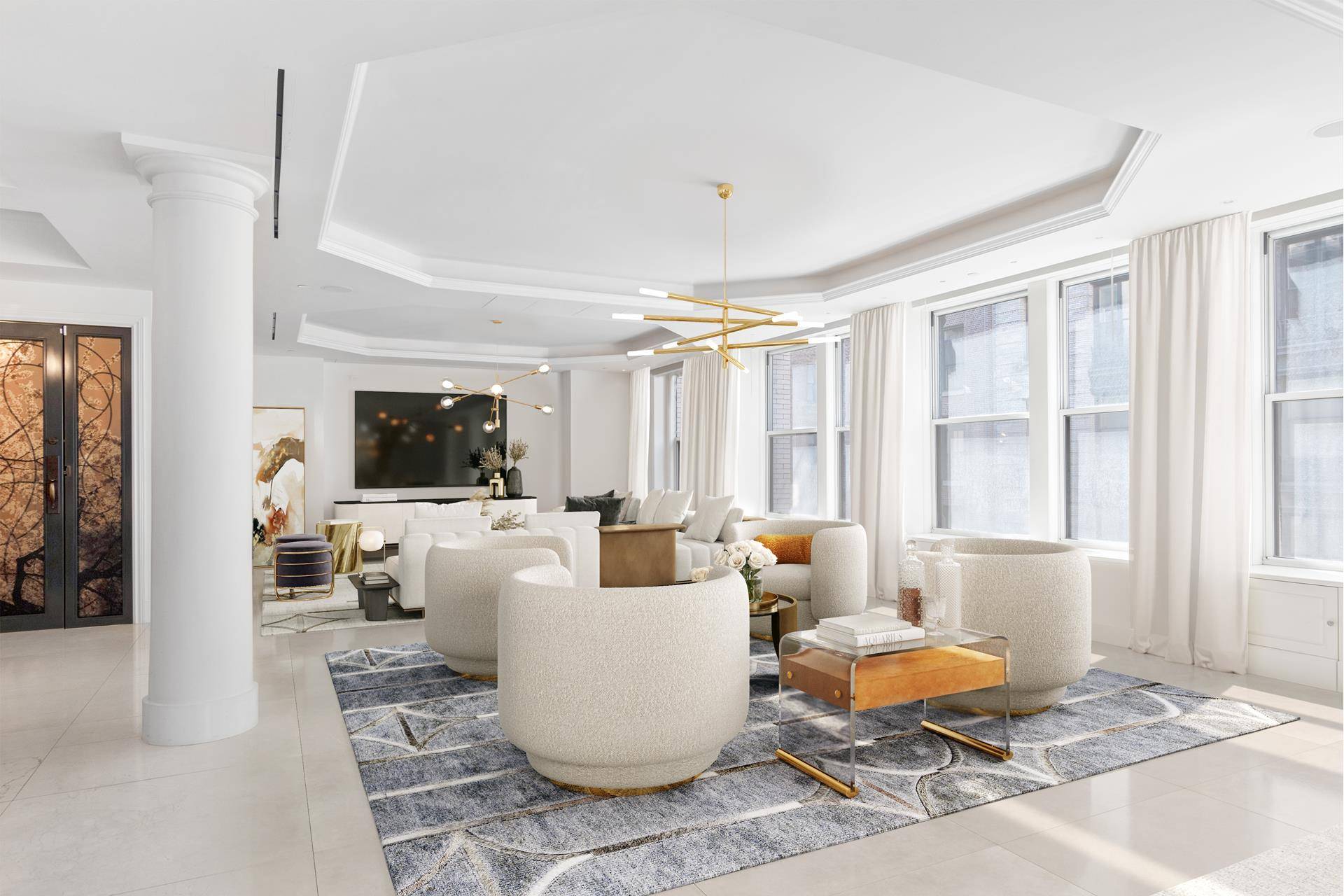 Residence 6 at 17 West 17th Street is an opulent and extremely spacious 4 bedroom 4BR 4.