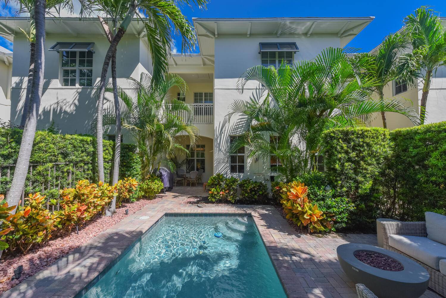The ''One Only'' Delray Beach Townhouse rental with courtyard entrance and private backyard, featuring your own private pool.