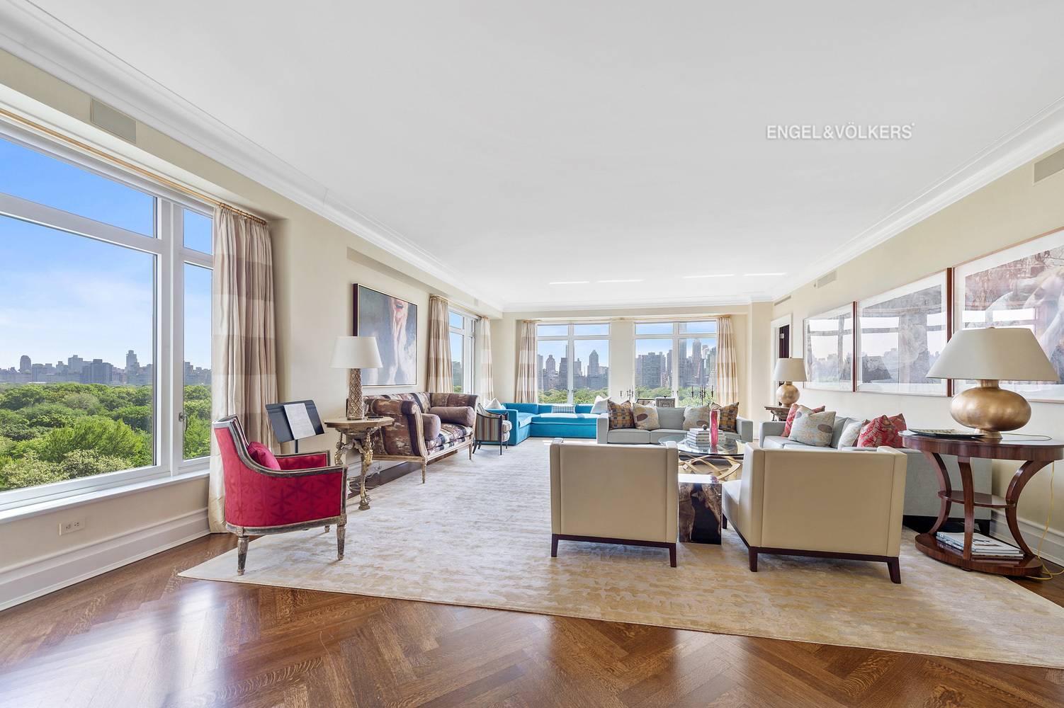 Graciously proportioned D line in the House at 15 Central Park West, with unobstructed tree line views of Central Park.