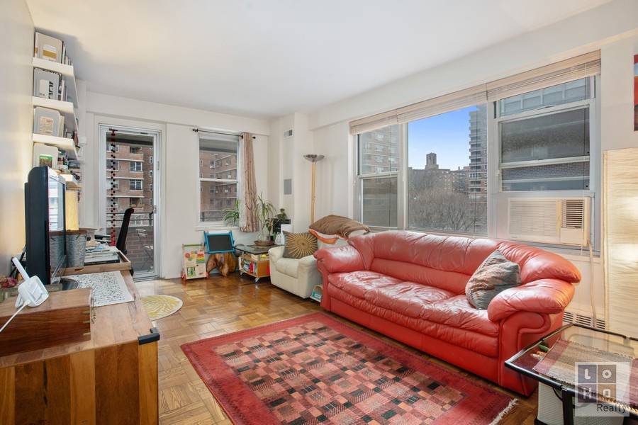 One bedroom apartment with private balcony overlooking the co op's private park offering additional views of Corlears Hook Park, East River seasonally and peaks of the Manhattan Bridge.