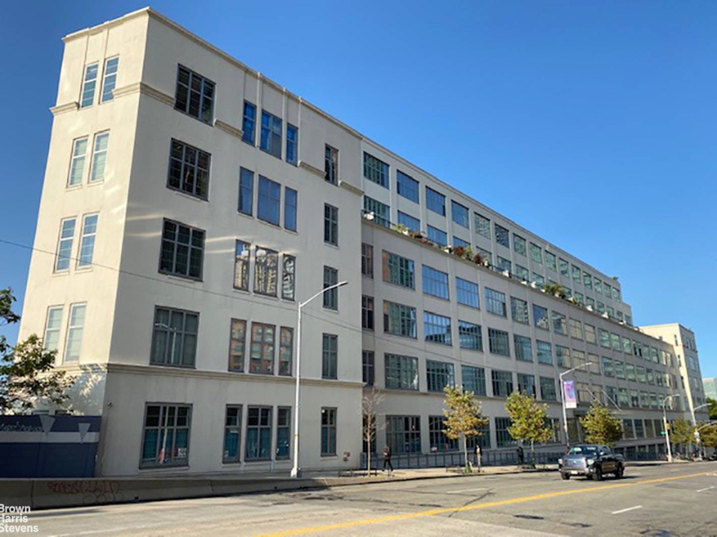 Stunning triple mint 1, 350sf residential loft, with a 725sf private landscaped terrace and large home office guest suite, melds the world of industrial chic with modern living.