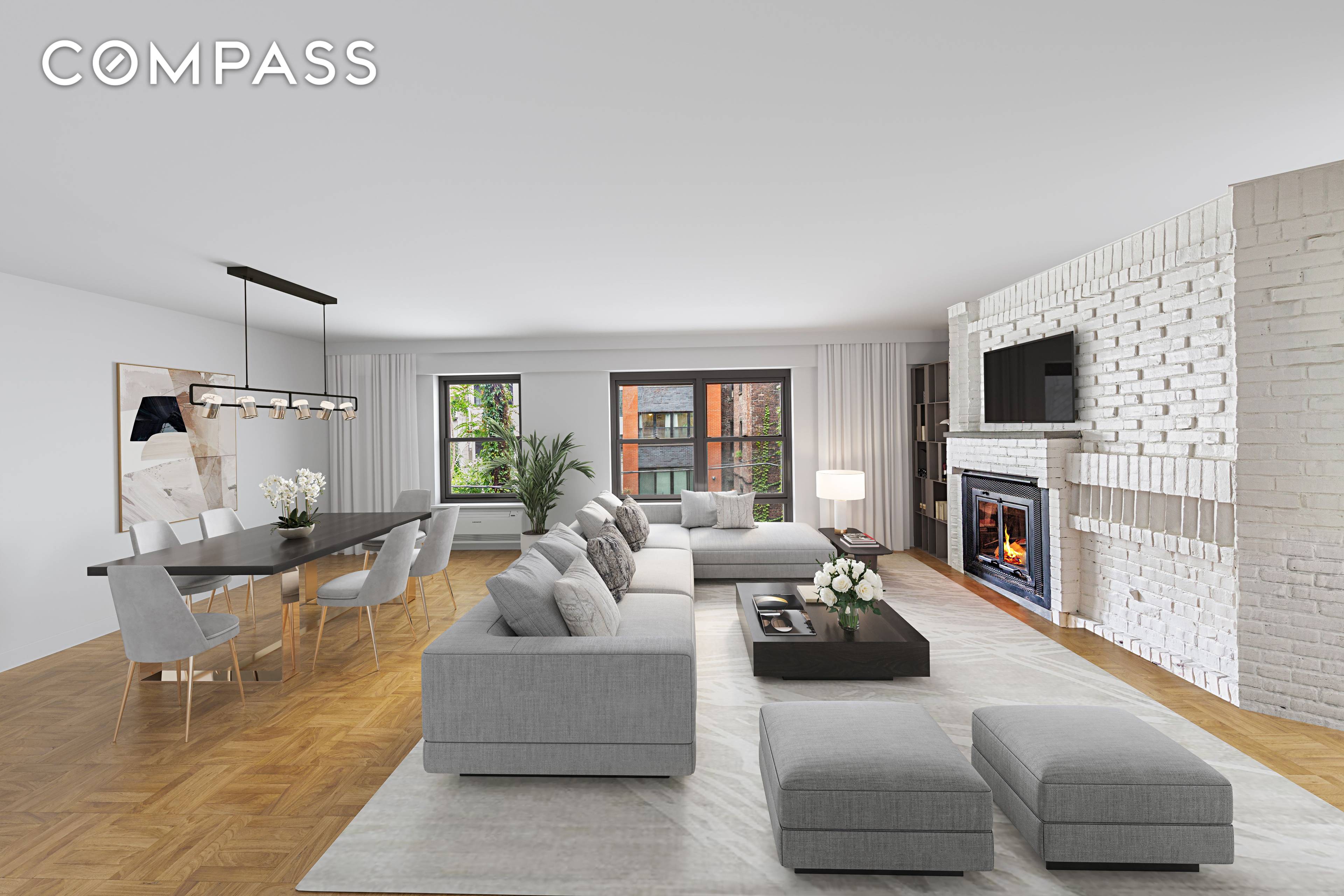 This architecturally unique townhouse in the heart of Chelsea offers a wonderful south facing garden view, a wood burning fireplace and lots of storage.