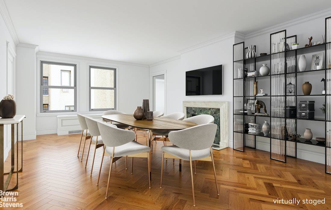 Space and light abound in this three bedroom three bathroom apartment in one of New York's most sought after Fifth Ave.