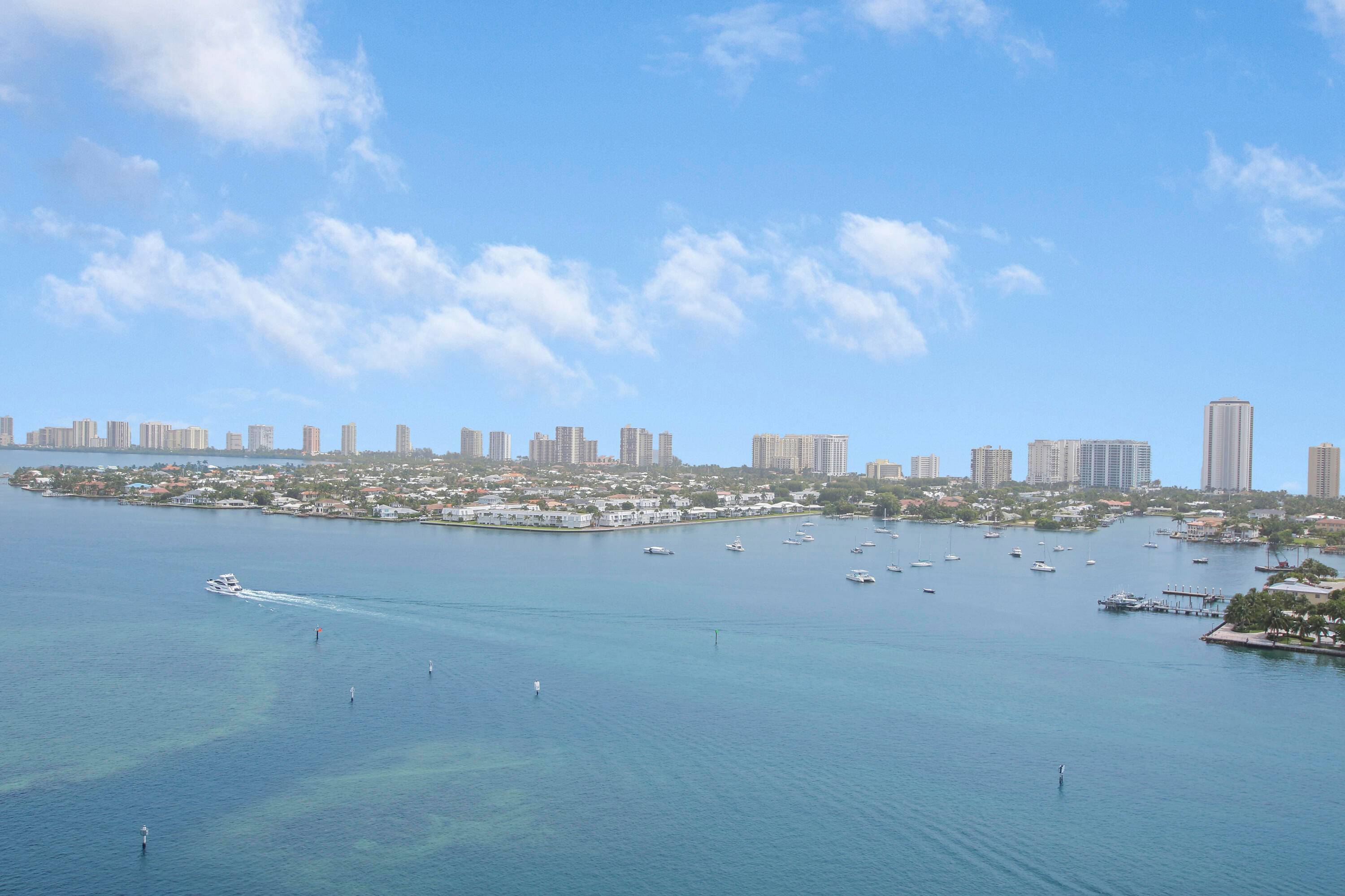 Superb views in Marina Grande's prestigious Ocean Tower include Singer Island, and the Atlantic Ocean.