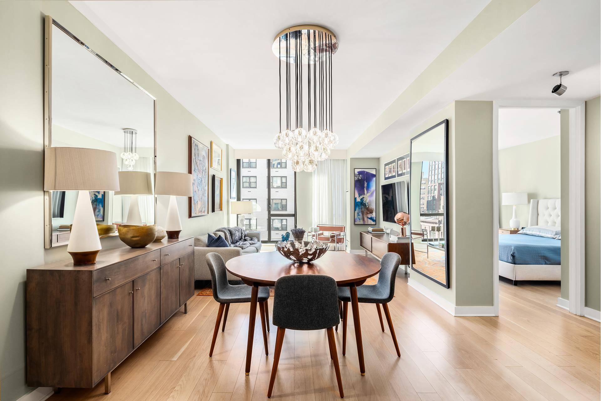 No detail has been overlooked in this uniquely designed, high floor 833 square foot one bedroom home with amazing light and custom elements at the luxurious 160 East 22nd Street ...