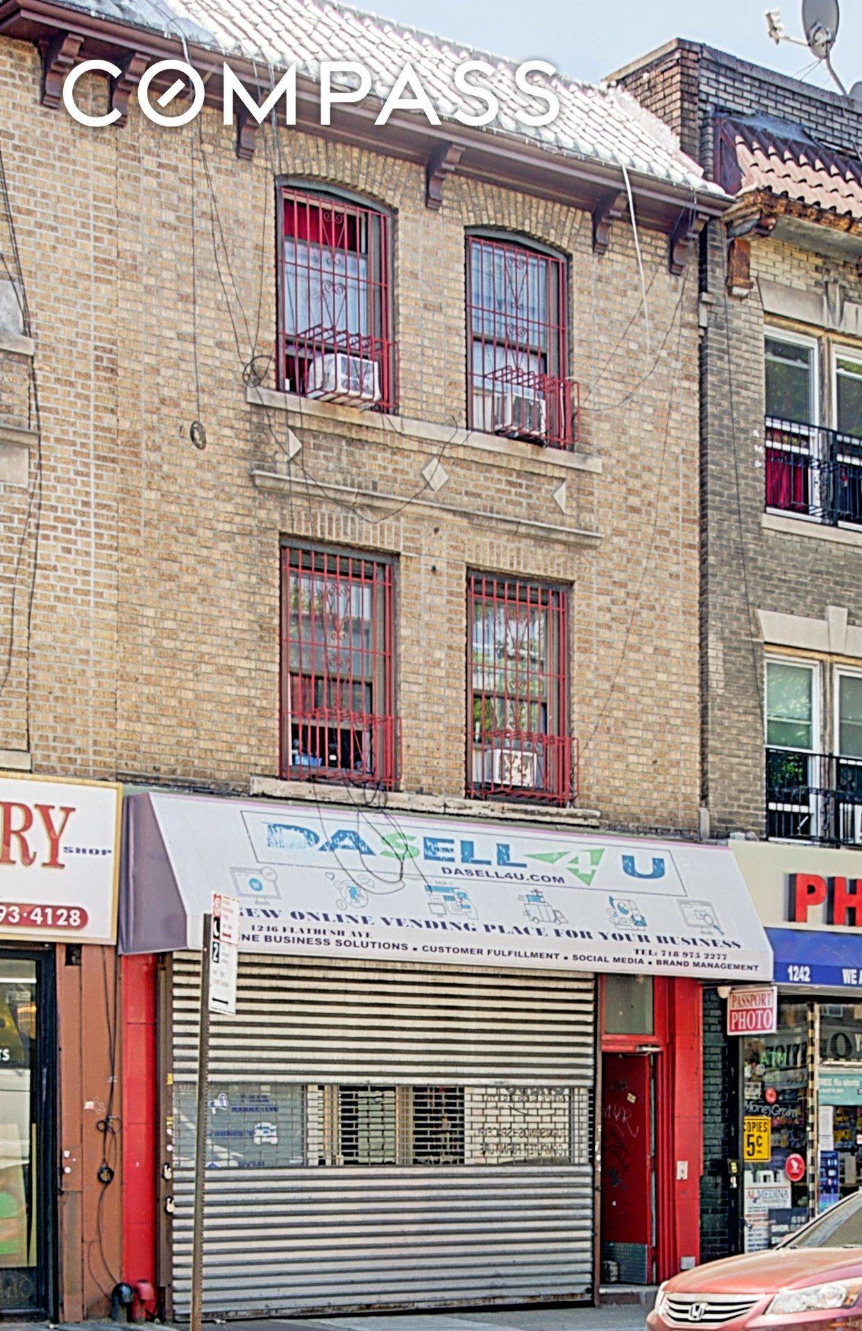 Mixed use building with option to extend 2 stories upward, located on Flatbush Ave.