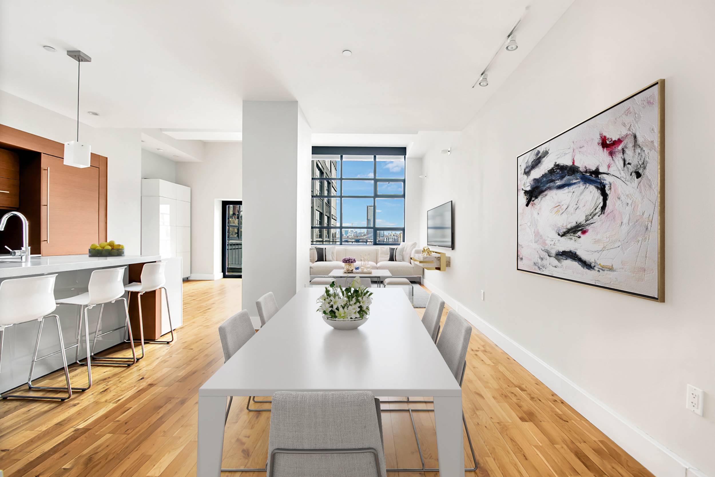 Residence 924 is an oversized Loft like 1 bedroom 2 bath with private BALCONY and 13 foot ceilings at One Brooklyn Bridge Park, a full service luxury condominium in Brooklyn ...