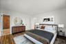 Virtually staged primary bedroom.