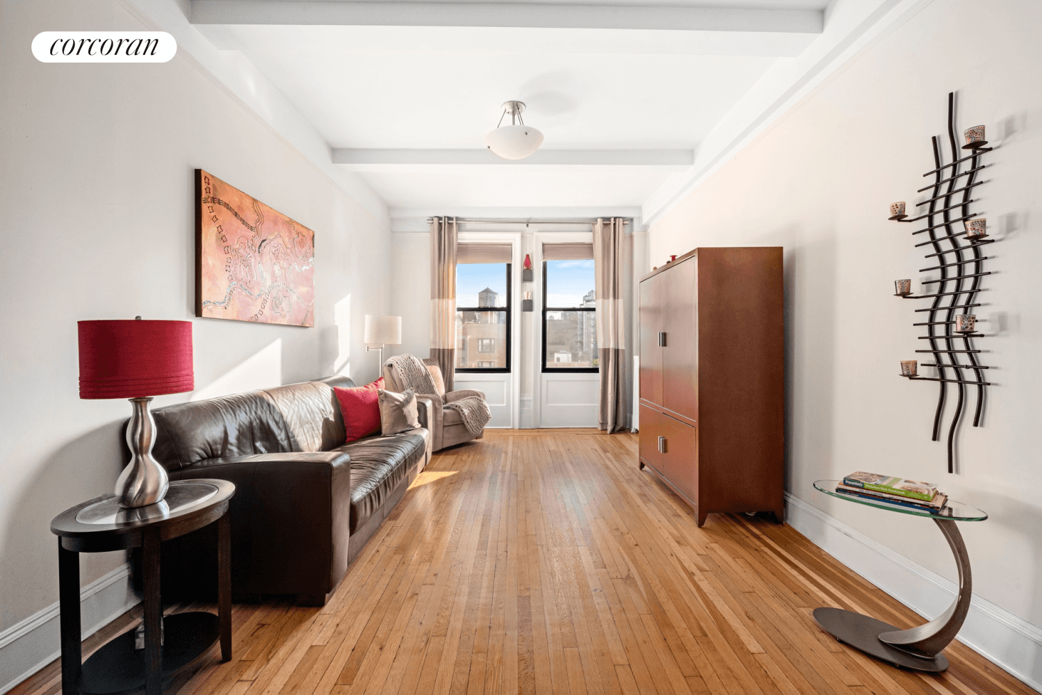 Nestled within the vibrant tapestry of the Morningside Heights area of the Upper West Side, emerges a residence of rarity and charm a top floor 5 room urban oasis located ...