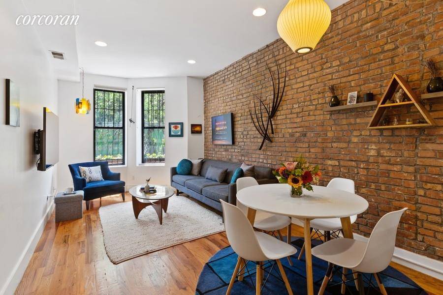 On one of the loveliest, wide, tree lined blocks, at the crossroads of Prospect Heights and Crown Heights, this spacious two bedroom, two bath condo features a LARGE PRIVATE GARDEN ...