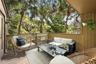virtually staged private deck accessible from 3rd bedroom/office