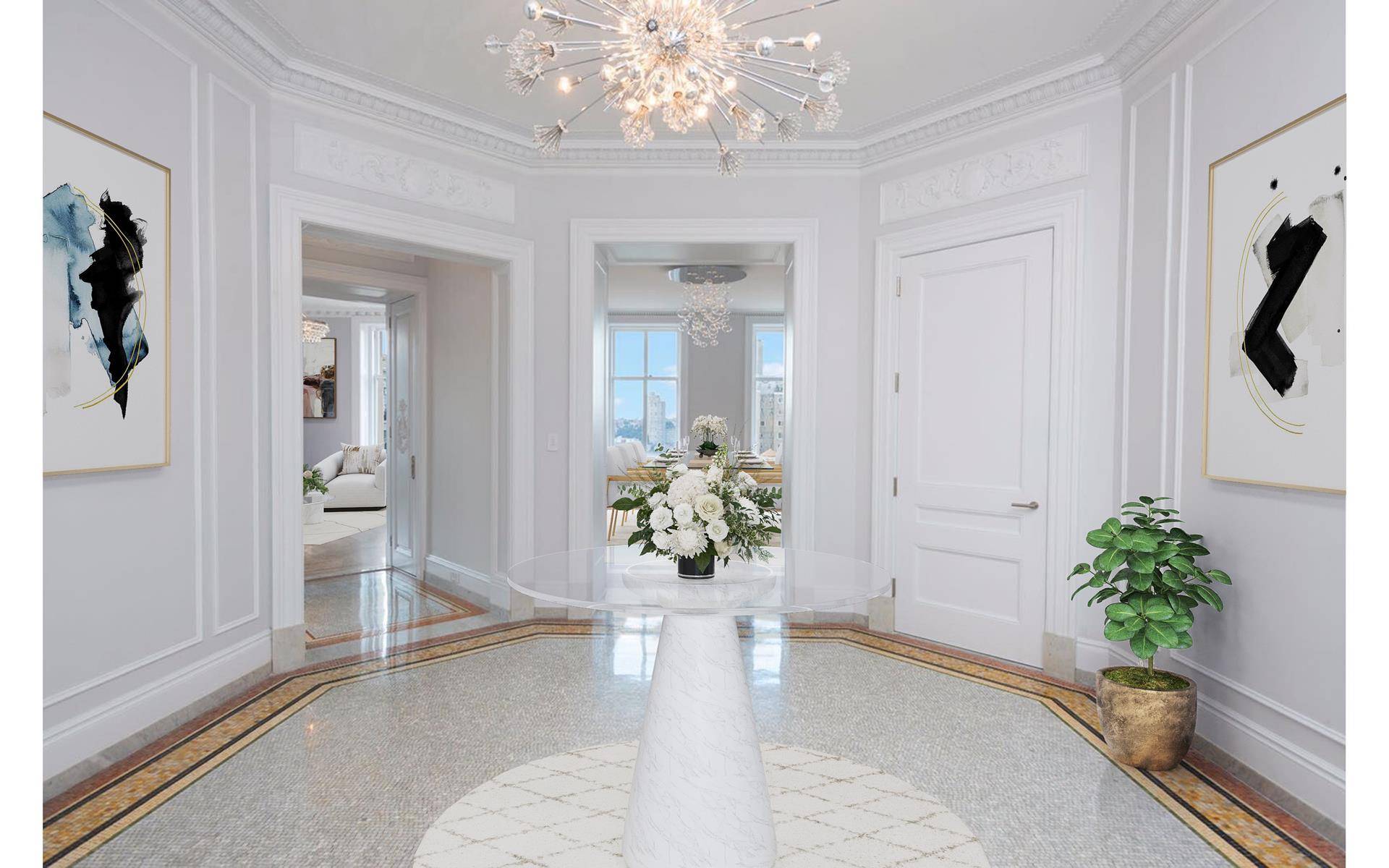 Welcome home to your gut renovated stunning corner three bedroom, three and half bath residence at the famed Apthorp Condominium.