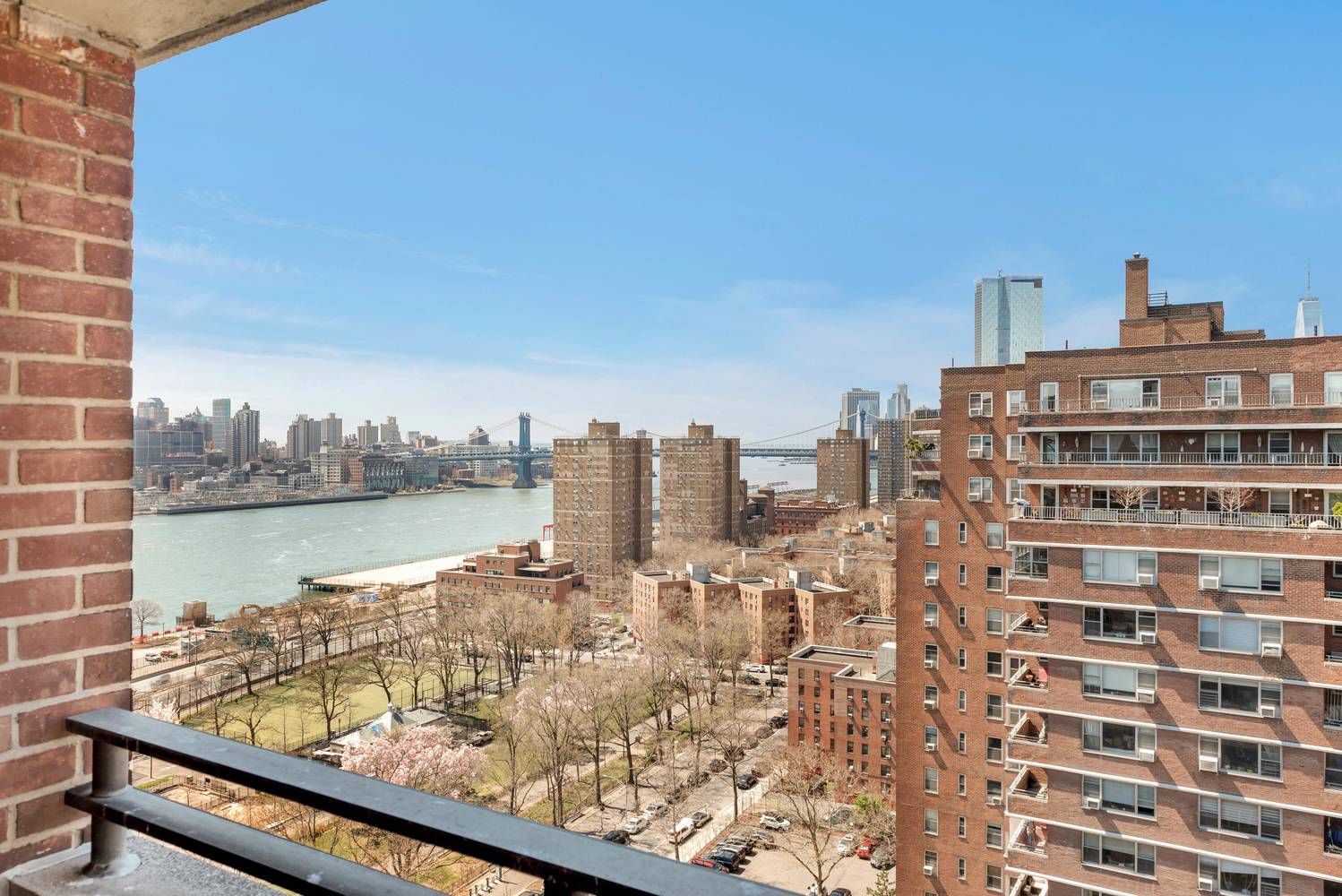 SUN SPLASHED amp ; Voluminous 1 Bedroom perfectly perched on the 20th floor of the building's South Western Corner, affording open views of the East River, the Manhattan Bridge, the ...