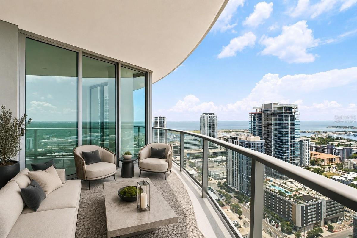 Virtually Staged Side Balcony