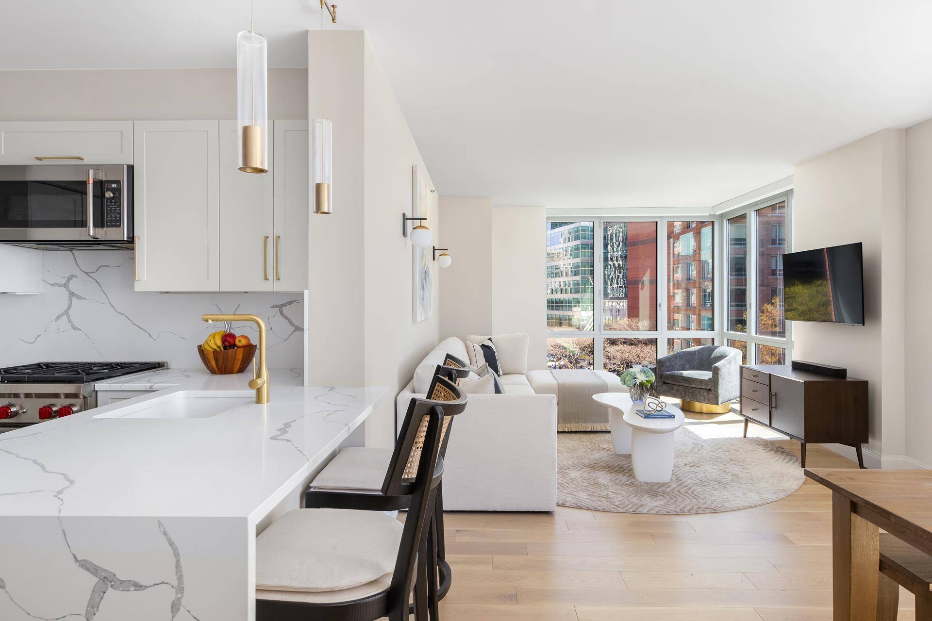 Residence 8N at The Solaire is a recently custom renovated, thoughtfully laid out, 2 bedroom, 2 bathroom home with well portioned rooms comprising of 1, 239 square feet.