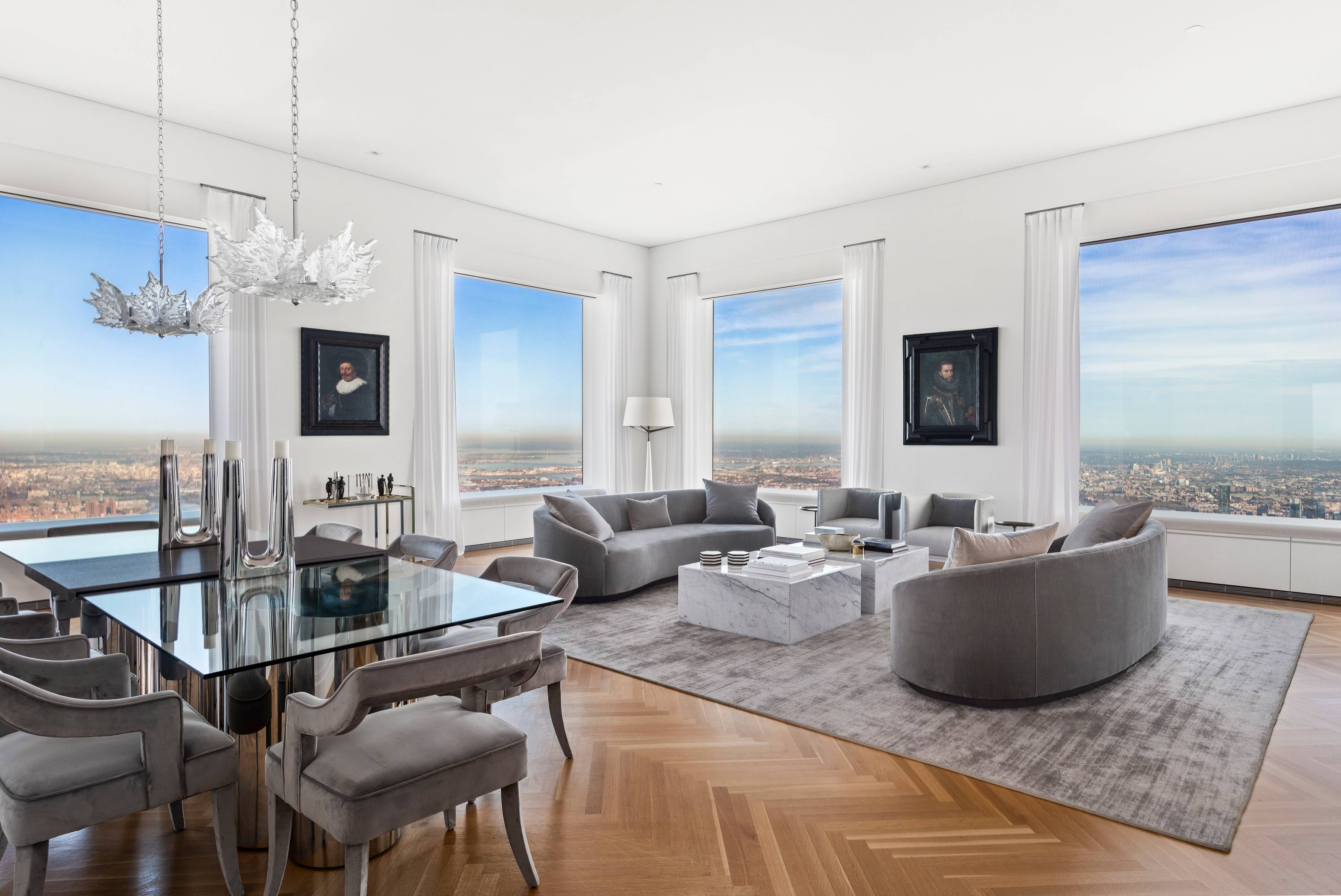 Welcome to the highest floor three bedroom residence and the only half floor, East to West floor plan in the building offering direct Northern views sunrise to sunset of Central ...