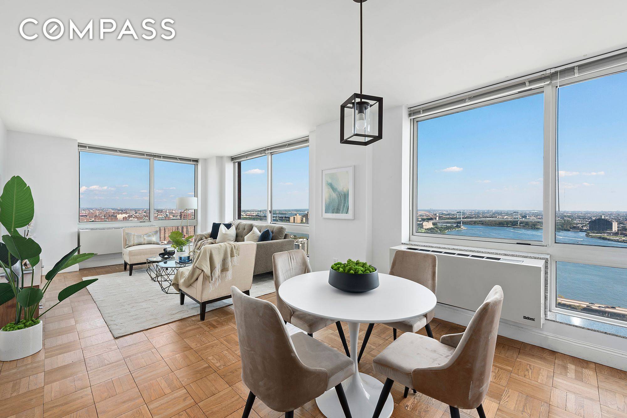 Spectacular views await from every room in this brilliantly designed corner true 3 bedroom, 2.