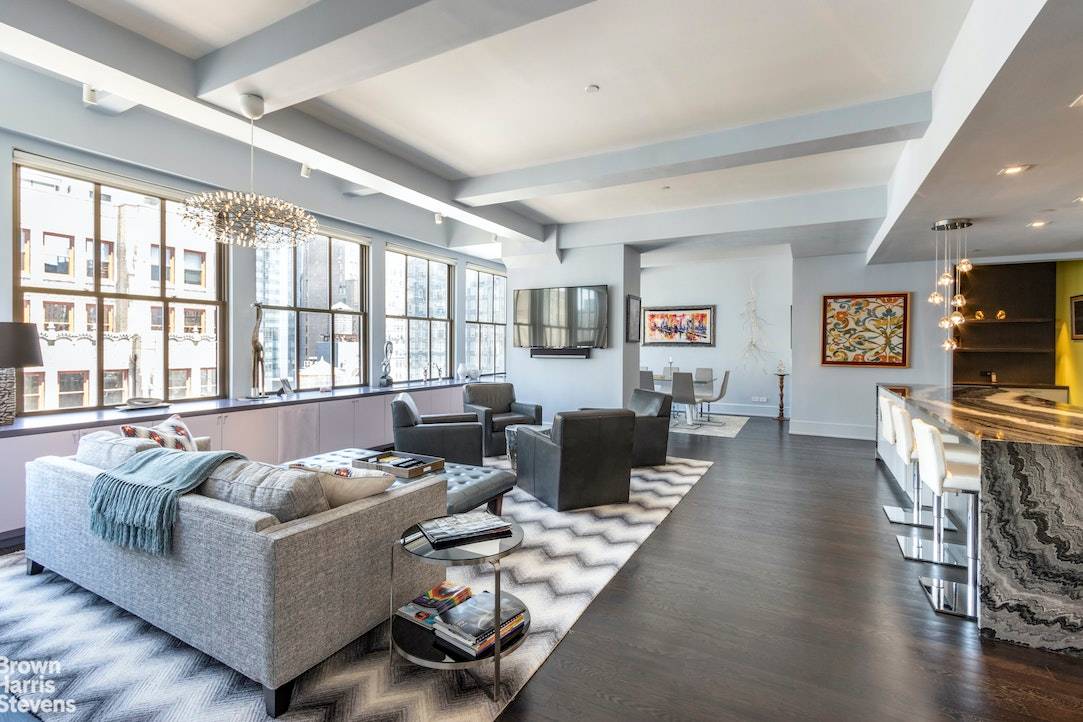 PICTURE PERFECT 3 BEDROOM LOFT This high floor condominium home is perched above the bustle, overlooking Midtown to the North, Hudson Yards to the West, and Nomad to the East.