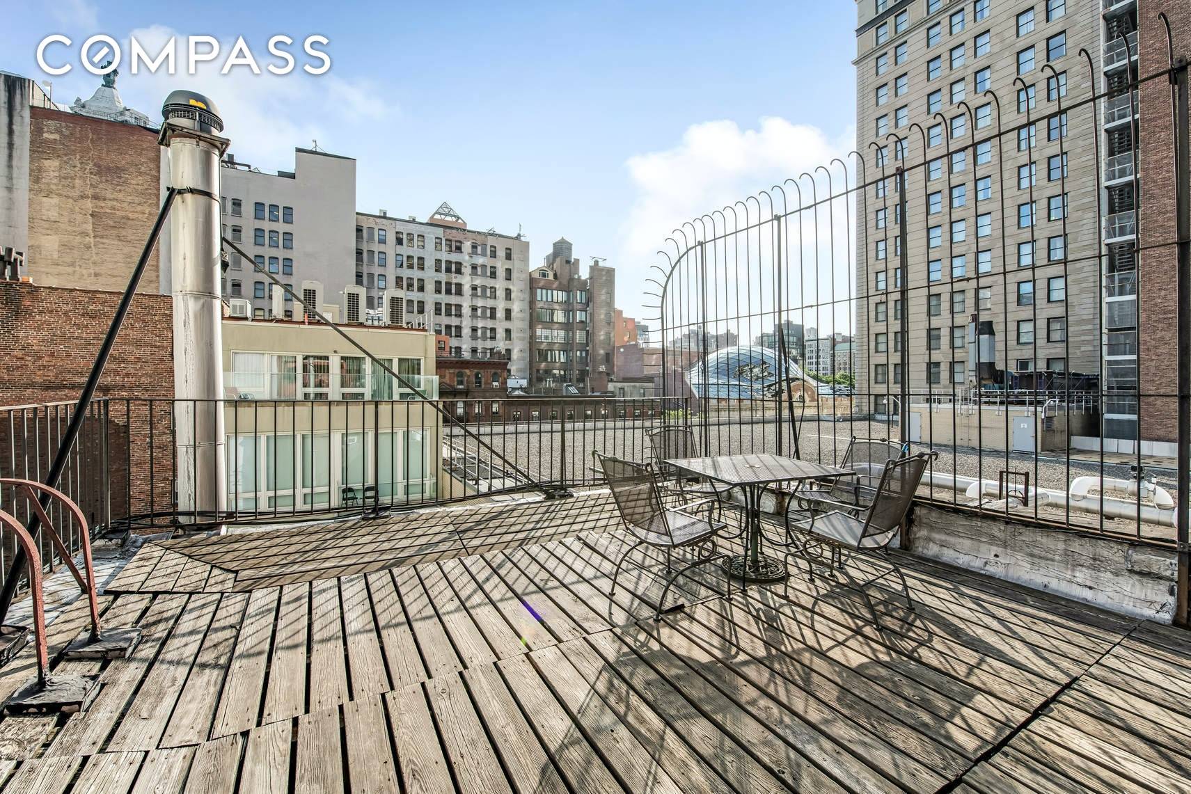 Welcome home to this Very Rare duplex penthouse with a Huge Private Terrace on top of a beautiful mansion, designed by famed architect Stephen Decatur Hatch and built in 1868.