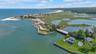 Aerial view of a large body of water